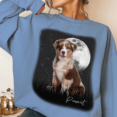 Vintage Style Full Moon Custom Pet Photo Sweatshirt