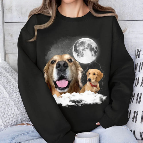 Custom Pet Photo Upload Cloudy Night Sweatshirt