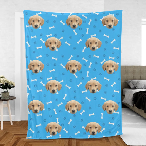 Personalized Dog Face Photo Blanket