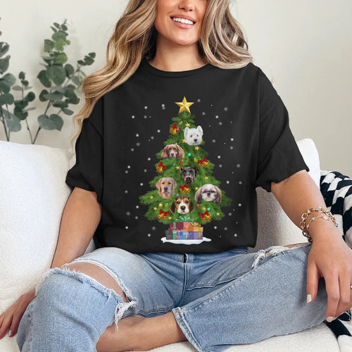 Personalized Christmas Tree Photo Upload T-Shirt