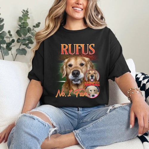 Personalized American Football Custom Pet Photo T-Shirt