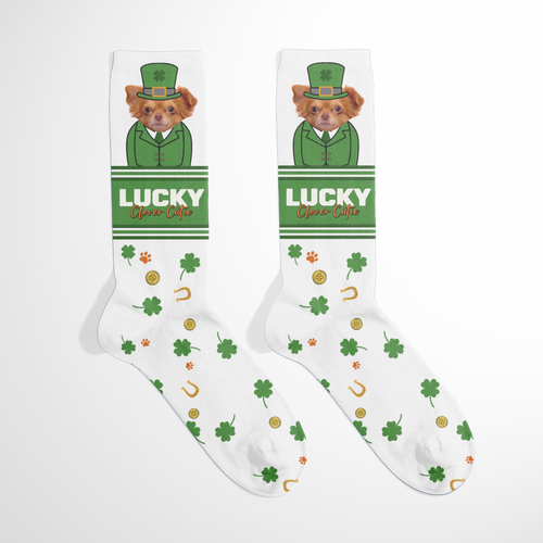 Personalized St. Patricks Day Pet Photo Socks