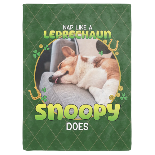 Personalized St. Patrick's Day Pet Photo Blanket