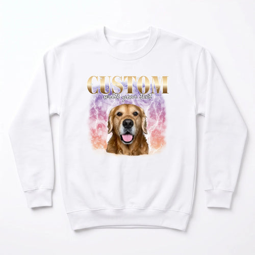 Children's Custom Vintage Style Pet Sweatshirt personalized with your pet's photo, design example 2