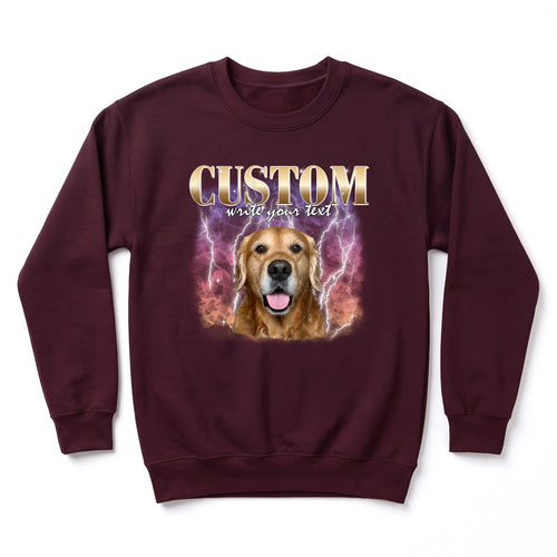 Children's Custom Vintage Style Pet Sweatshirt personalized with your pet's photo, design example 4