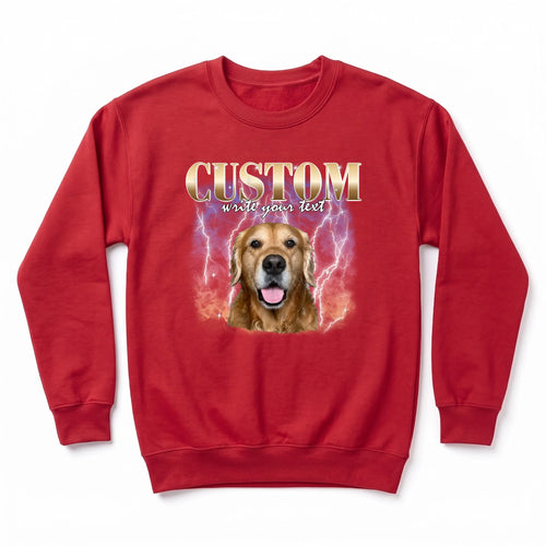 Children's Custom Vintage Style Pet Sweatshirt personalized with your pet's photo, design example 6