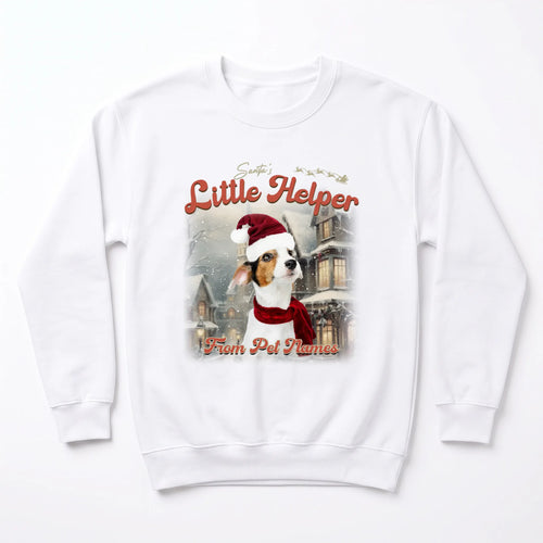 Children's Custom Vintage Christmas Pet Sweatshirt personalized with your pet's photo, design example 2