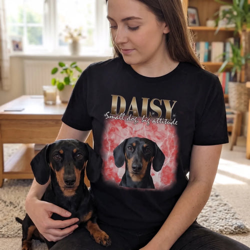 Custom Vintage Style Pet T-Shirt lifestyle 2