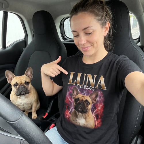 Custom Vintage Style Pet T-Shirt lifestyle 3