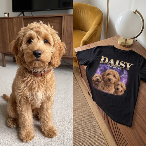 Custom Vintage Style Pet T-Shirt lifestyle 4