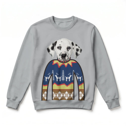 Custom Pet Face Christmas Sweatshirt (One Pet) CHRISTMAS RED