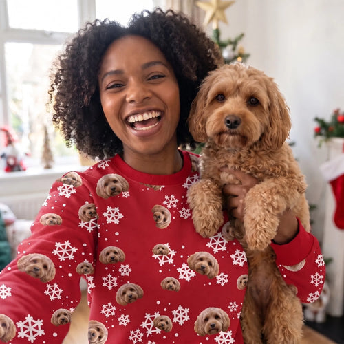 Pet Face Pattern Christmas Sweatshirt