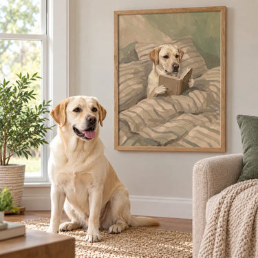 Bedtime Reading Pet Portrait