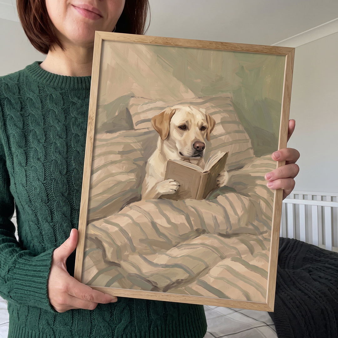 Bedtime Reading Pet Portrait