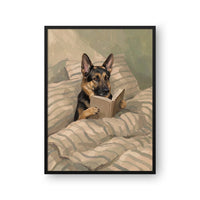 Bedtime Reading Pet Portrait