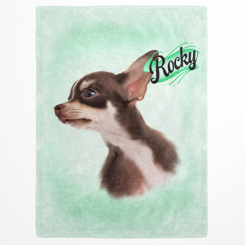 Retro Graffiti Pet Photo Blanket - One Pet