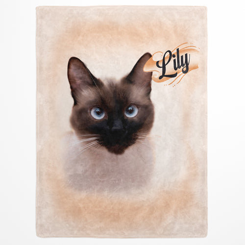 Retro Graffiti Pet Photo Blanket - One Pet