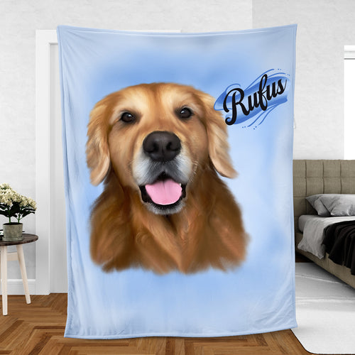 Retro Graffiti Pet Photo Blanket - One Pet