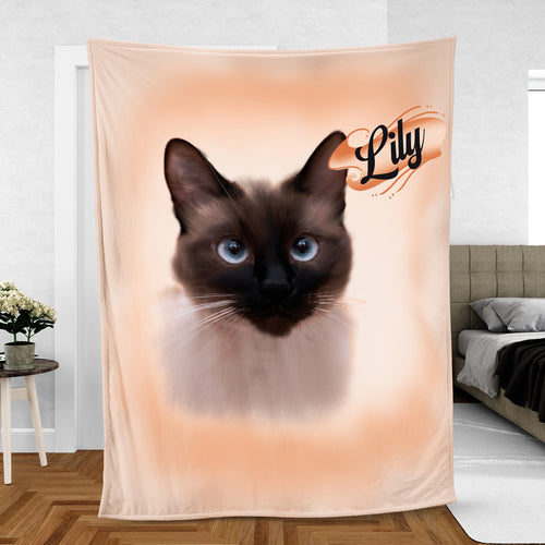 Retro Graffiti Pet Photo Blanket - One Pet