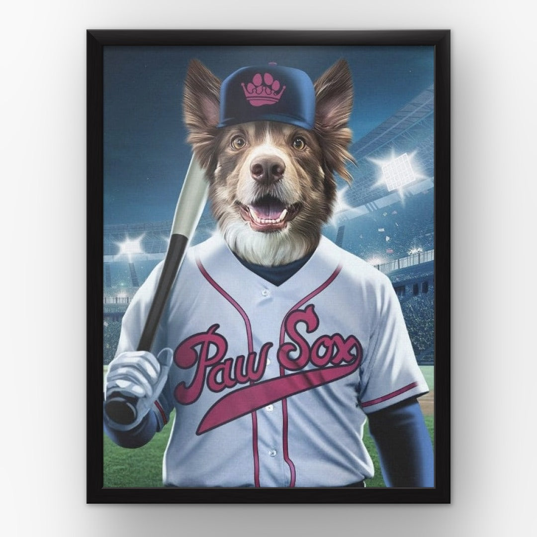 Boston Paw Sox custom pet poster in a black frame
