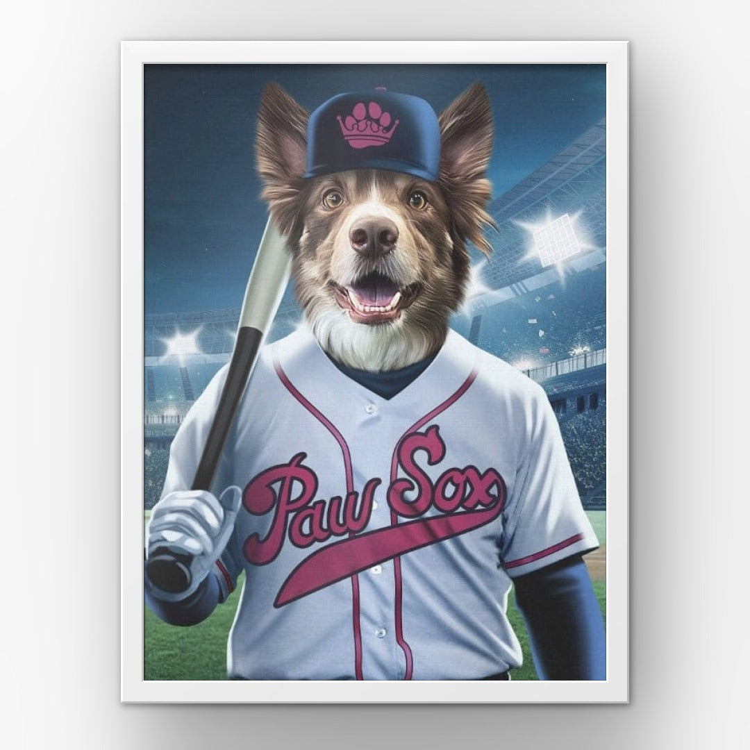 Boston Paw Sox custom pet poster in a white frame