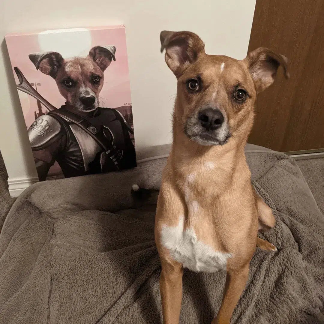 Crown and Paw - Canvas The Space Hunter - Custom Pet Canvas