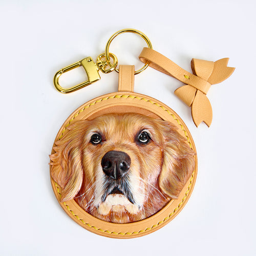 Handmade Leather Pet Face Keychain From Photos