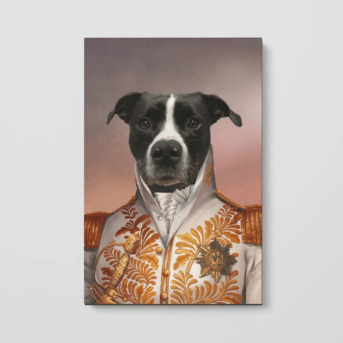 Crown and Paw - Canvas The White General - Custom Pet Canvas