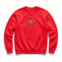Custom Embroidered Pet Face Hearts Organic Sweatshirt