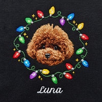Custom Pet Face Fairy Lights Hoodie
