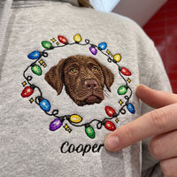 Custom Pet Face Fairy Lights Hoodie
