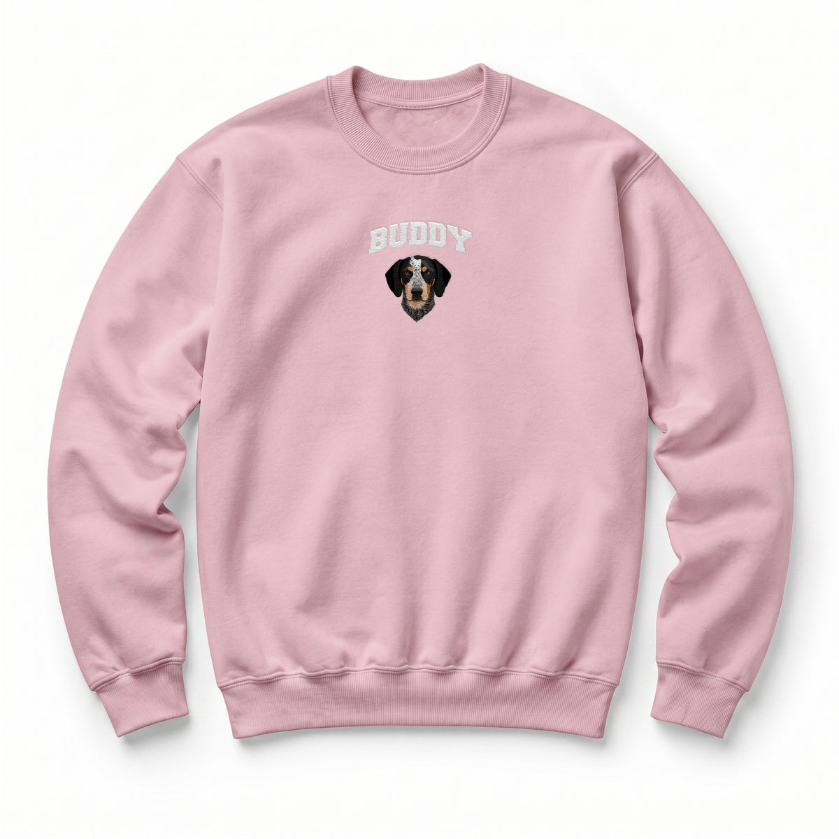 Custom Pet Face Embroidered College Sweatshirt