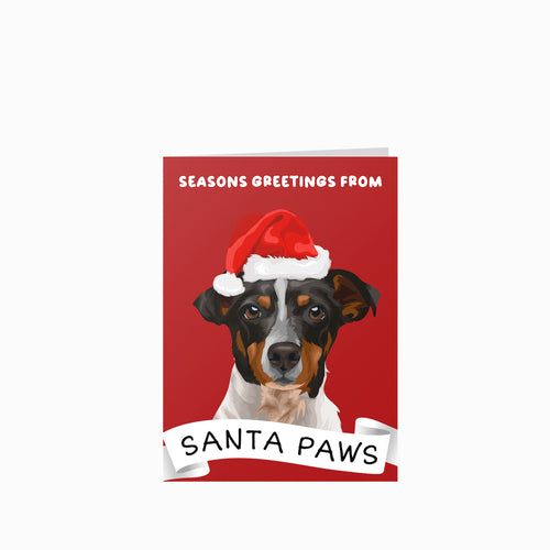 Seasons Greetings From Santa Paws - Custom Pet Christmas Cards