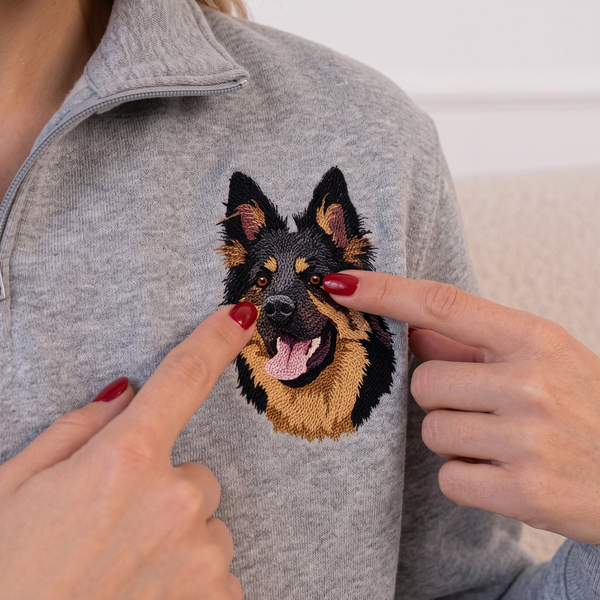 Custom Embroidered Pet Face Quarter Zip