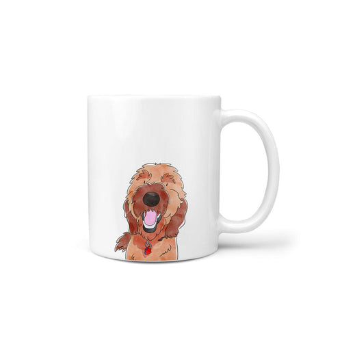 Crown and Paw - Mug Custom Watercolor Pet Portrait Mug - One Pet 11oz / Without Name