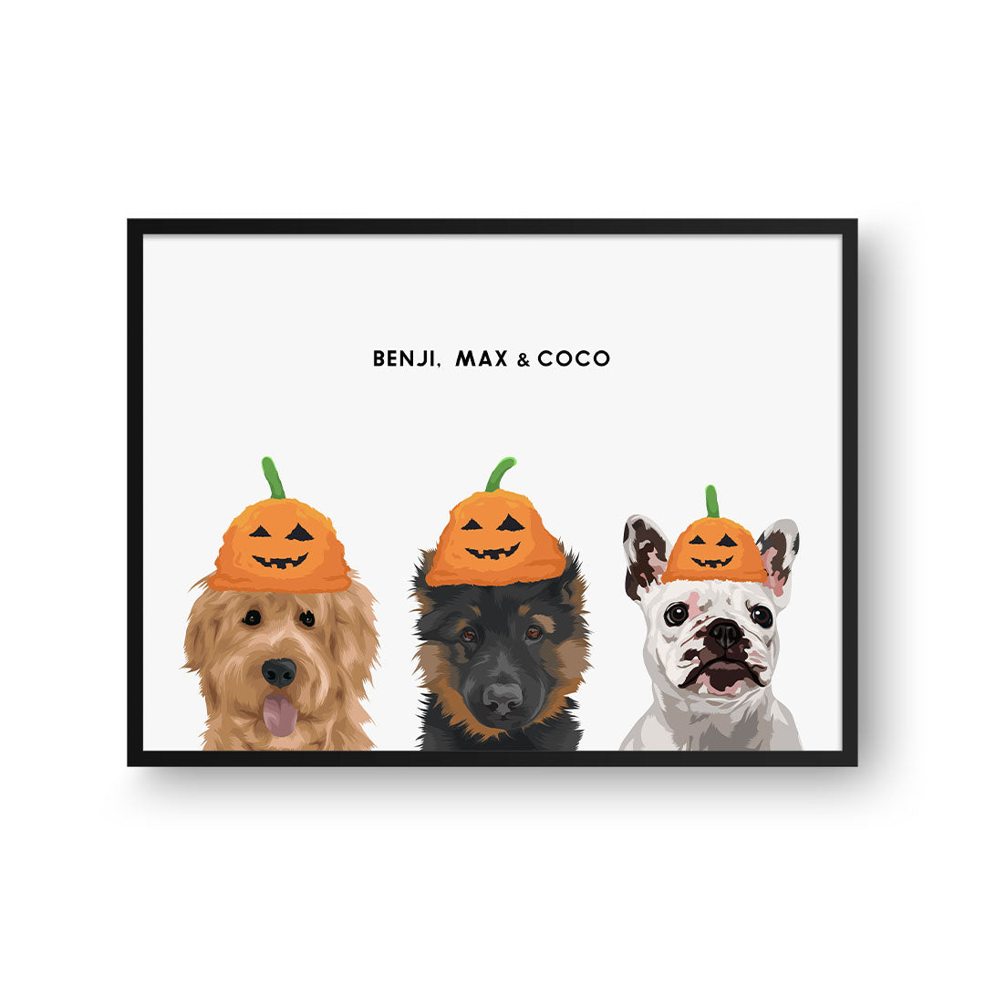 Halloween Pet Portrait - Three Pets