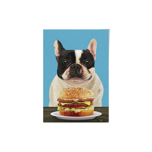 Crown and Paw - Framed Poster Custom Pet with Burger Portrait - Framed Poster