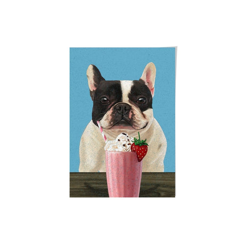 Crown and Paw - Framed Poster Custom Pet with Strawberry Shake Portrait - Framed Poster