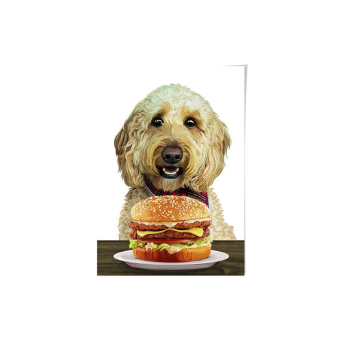 Crown and Paw - Framed Poster Custom Pet with Burger Portrait - Framed Poster