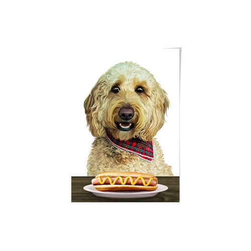 Crown and Paw - Framed Poster Custom Pet with Hot Dog Portrait - Framed Poster