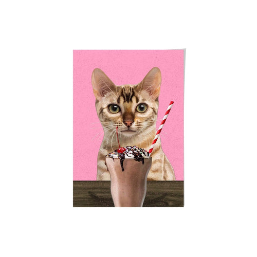 Crown and Paw - Framed Poster Custom Pet with Chocolate Shake Portrait - Framed Poster