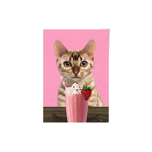 Crown and Paw - Framed Poster Custom Pet with Strawberry Shake Portrait - Framed Poster