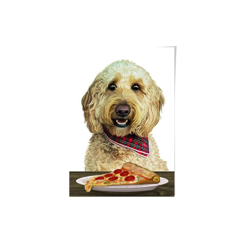 Crown and Paw - Framed Poster Custom Pet with Pizza Portrait - Framed Poster