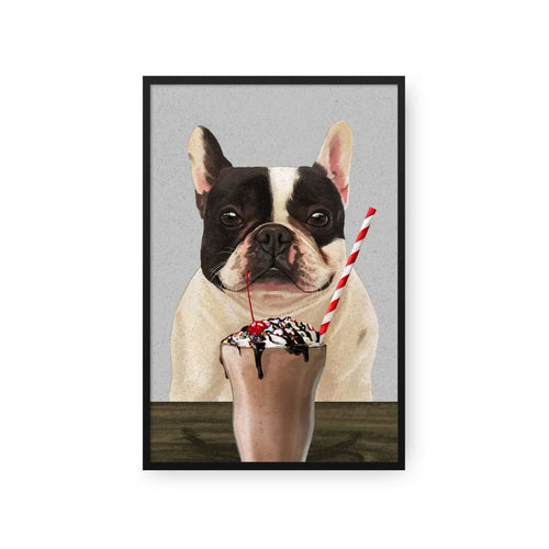 Crown and Paw - Framed Poster Custom Pet with Chocolate Shake Portrait - Framed Poster