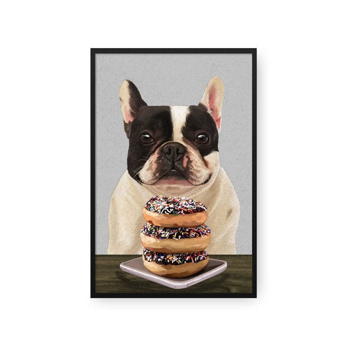 Crown and Paw - Framed Poster Custom Pet with Donuts Portrait - Framed Poster