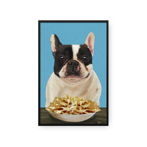 Crown and Paw - Framed Poster Custom Pet with Nachos Portrait - Framed Poster