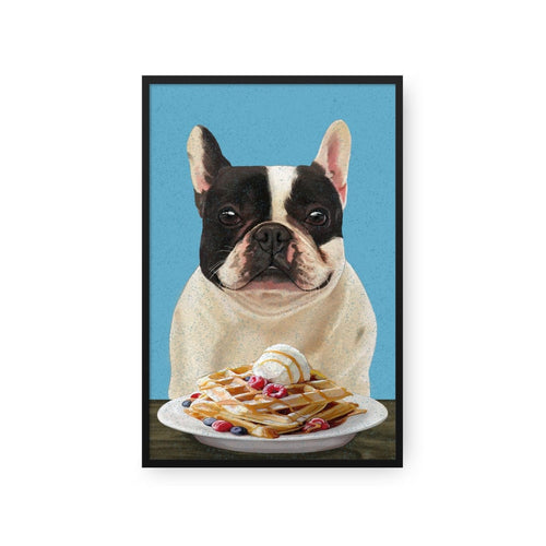 Crown and Paw - Framed Poster Custom Pet with Waffles Portrait - Framed Poster