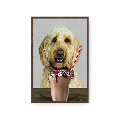 Crown and Paw - Framed Poster Custom Pet with Chocolate Shake Portrait - Framed Poster