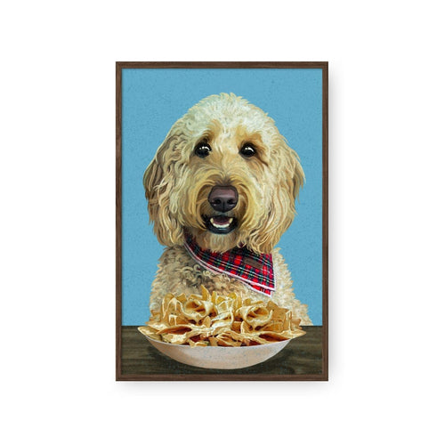 Crown and Paw - Framed Poster Custom Pet with Nachos Portrait - Framed Poster