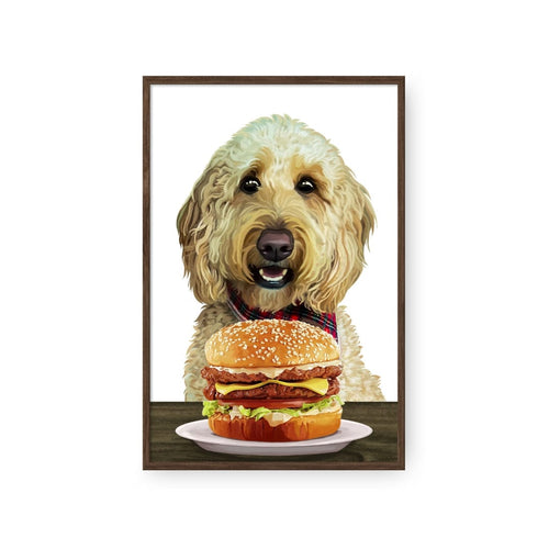 Crown and Paw - Framed Poster Custom Pet with Burger Portrait - Framed Poster